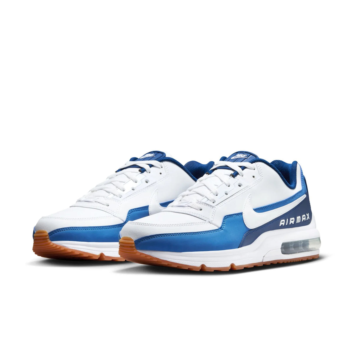 Nike Air Max White and Blue Sneakers with Gum Sole
