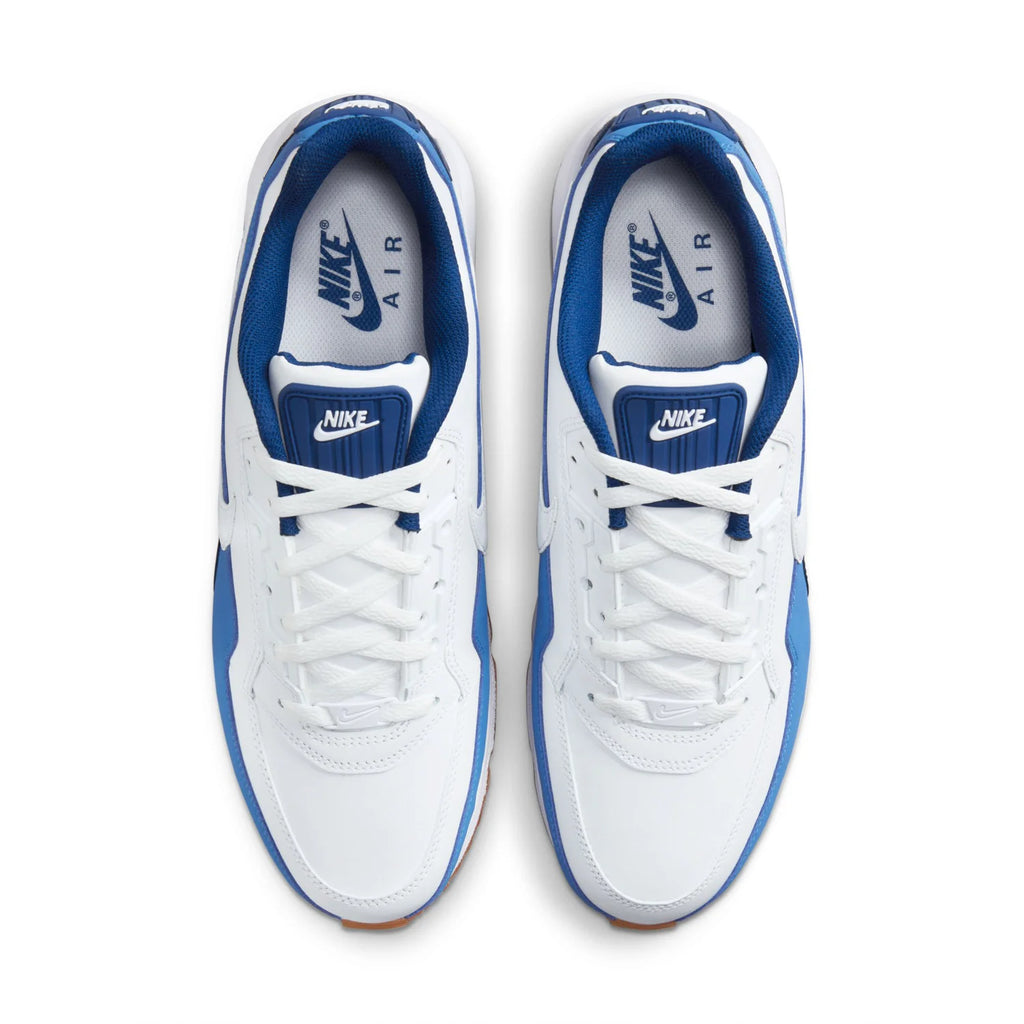 Nike Air Max White and Blue Sneakers with Gum Sole