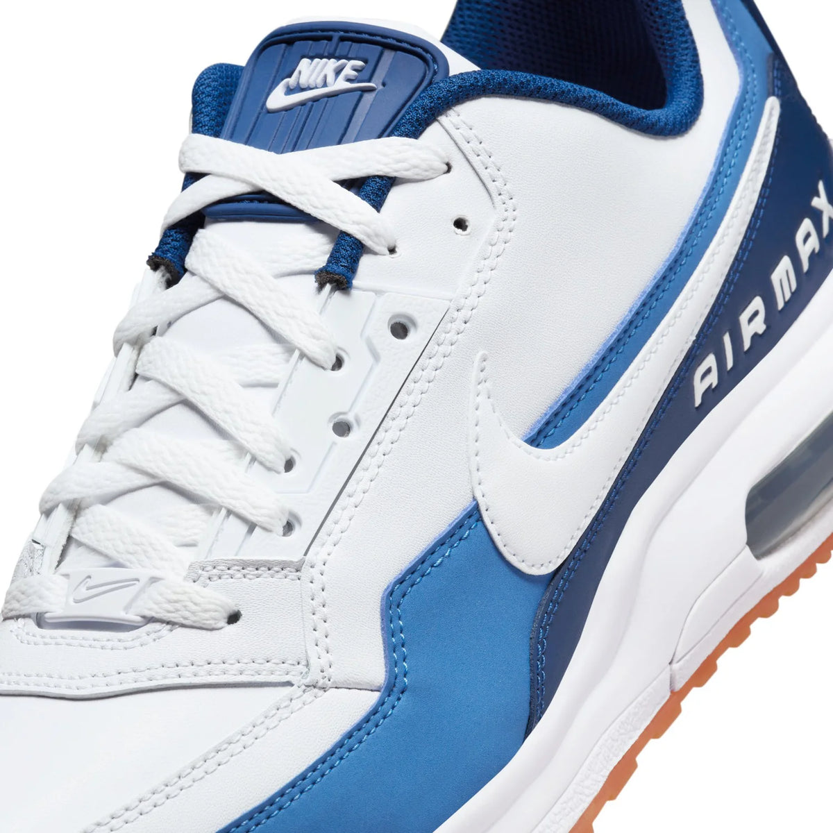 Nike Air Max White and Blue Sneakers with Gum Sole