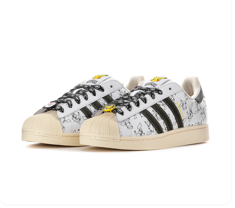 adidas Superstar x Pokémon Pikachu Sneakers in White and Black