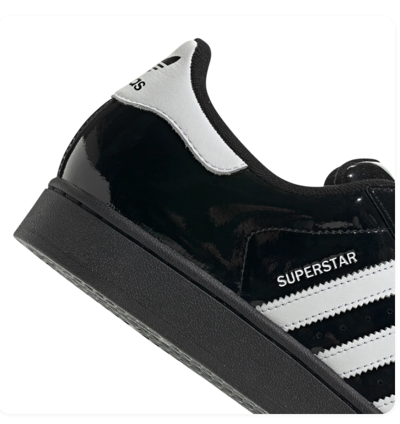 adidas Superstar Black Sneakers with White Stripes