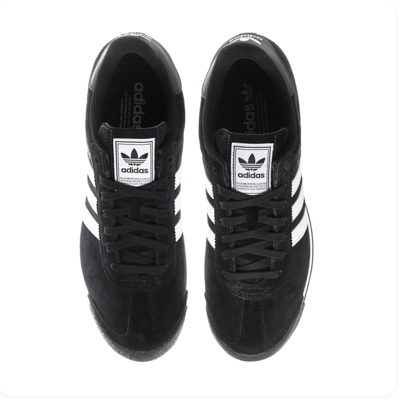 adidas Samoa Black Sneakers with White Stripes