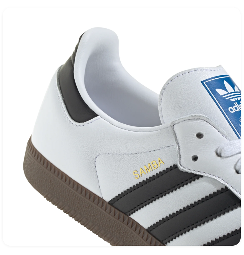 adidas Samba White and Grey Sneakers with Black Stripes