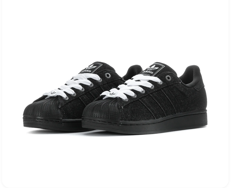 adidas Black Low-Top Sneakers with White Laces