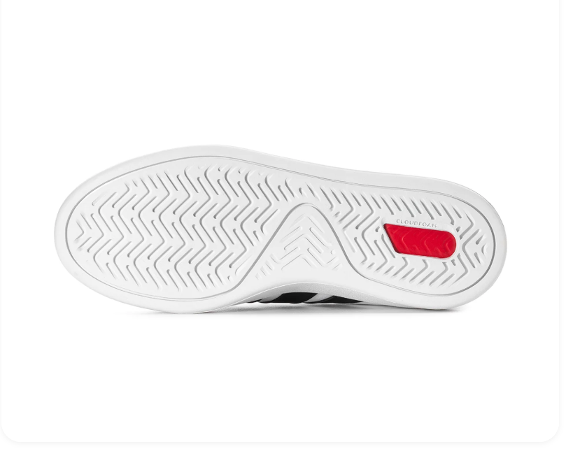 adidas White Low-Top Sneakers with Black Stripes and Cloudfoam Sole