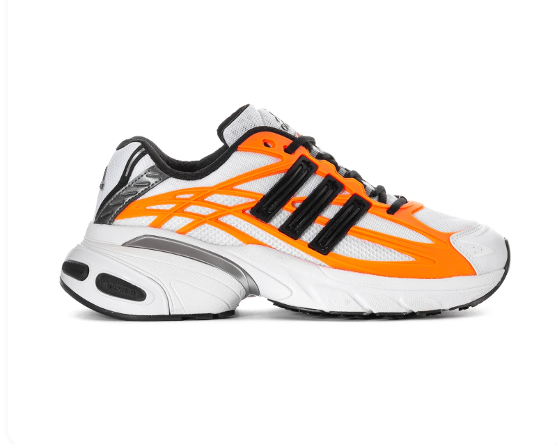 adidas Ozelia White Sneakers with Orange and Black Accents