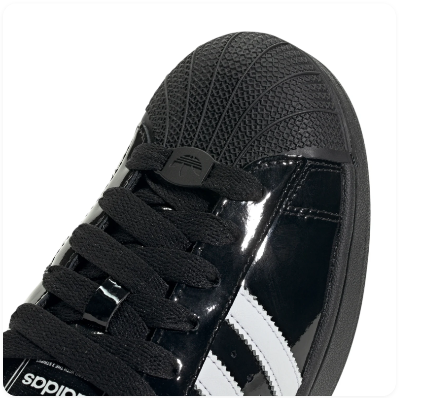 adidas Superstar Black Sneakers with White Stripes