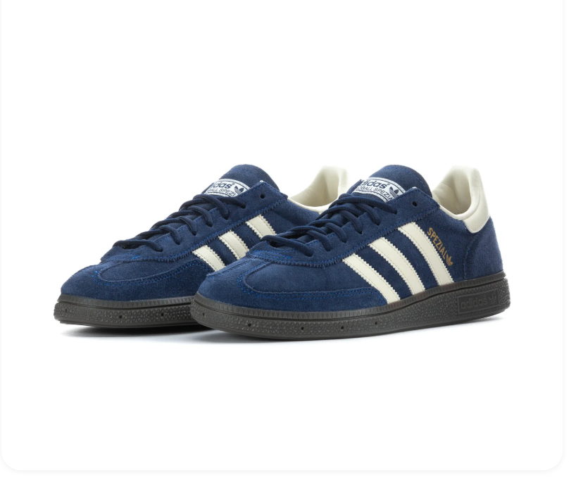adidas Handball Spezial Navy Sneakers with Cream Stripes
