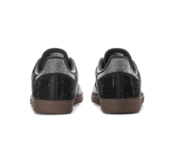 adidas Black Sneakers with Silver Crystal-Style Details
