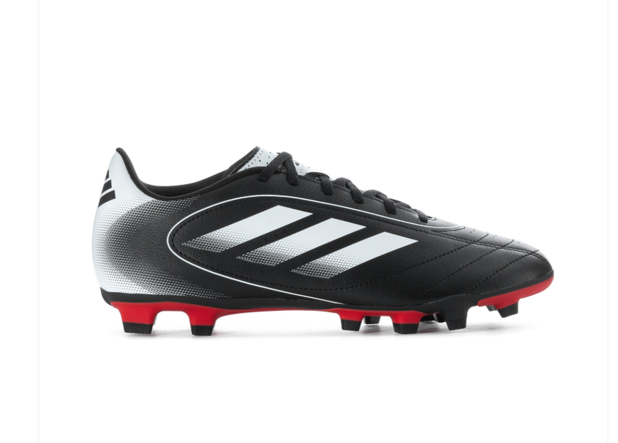 adidas Goletto Black Soccer Cleats with Red Studded Outsole