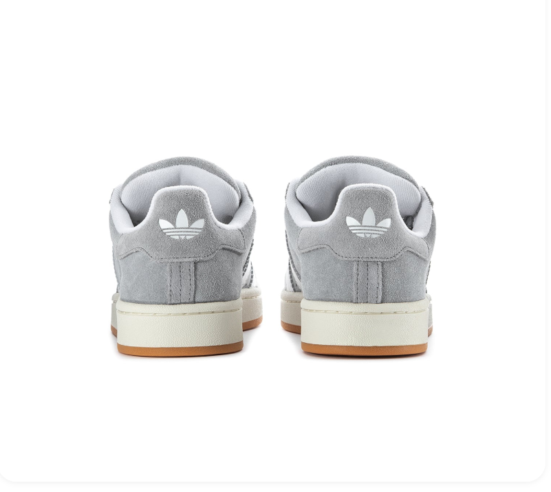 adidas Campus Grey Sneakers with White Stripes and Gum Sole