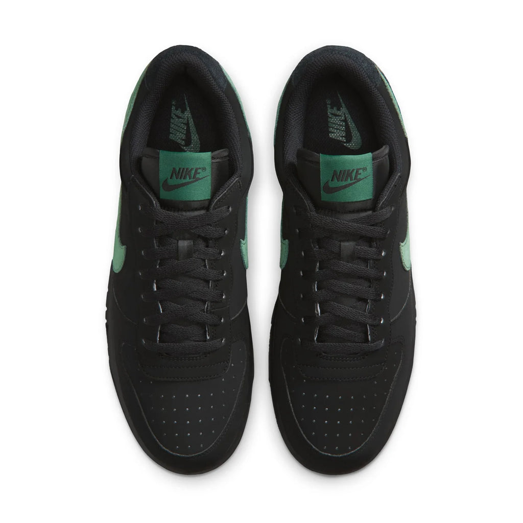 Nike Black Low-Top Sneakers with Green Swoosh
