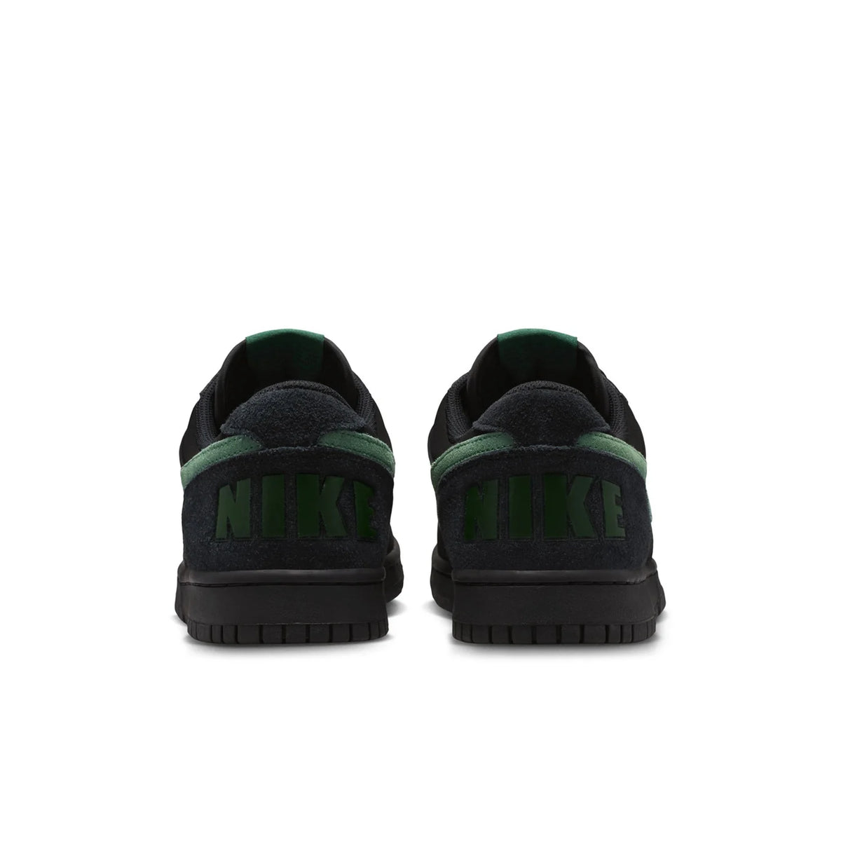 Nike Black Low-Top Sneakers with Green Swoosh