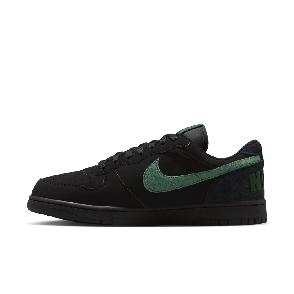 Nike Black Low-Top Sneakers with Green Swoosh