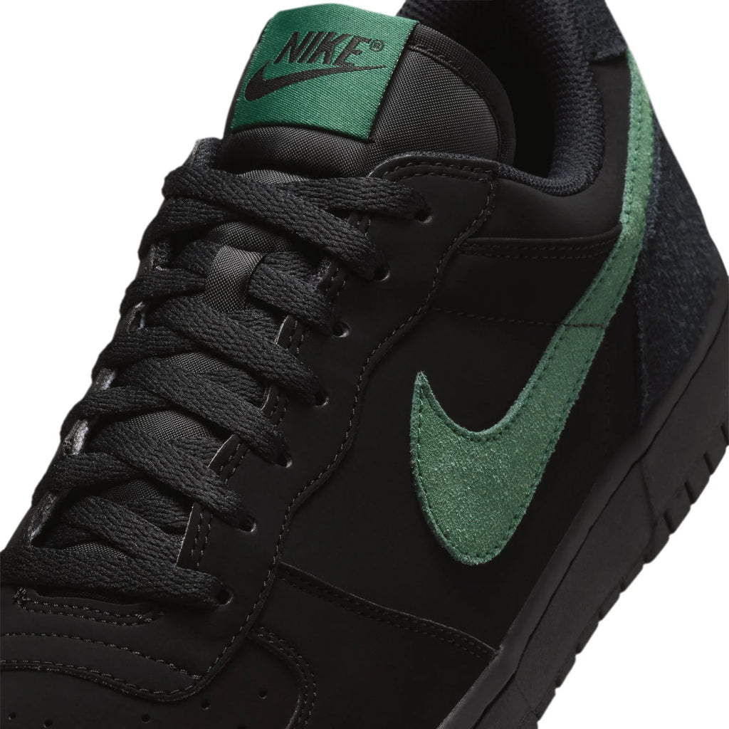 Nike Black Low-Top Sneakers with Green Swoosh