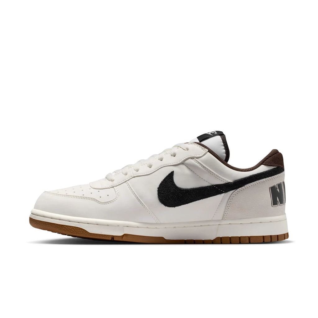 Nike White Low-Top Sneakers with Black Swoosh and Gum Sole