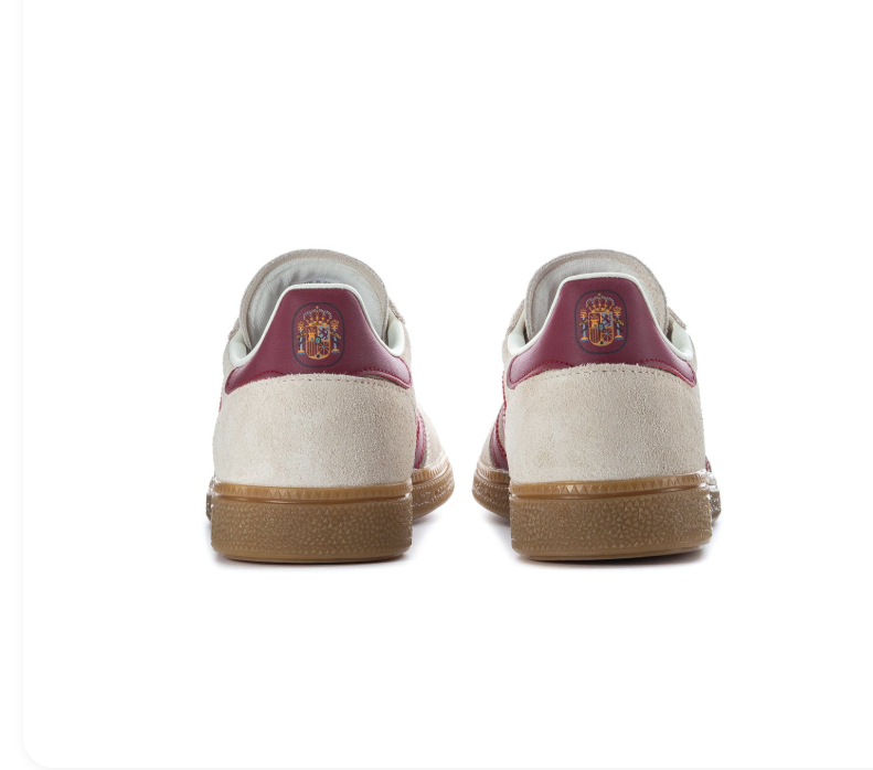 adidas Handball Spezial Cream White Sneakers with Burgundy Stripes