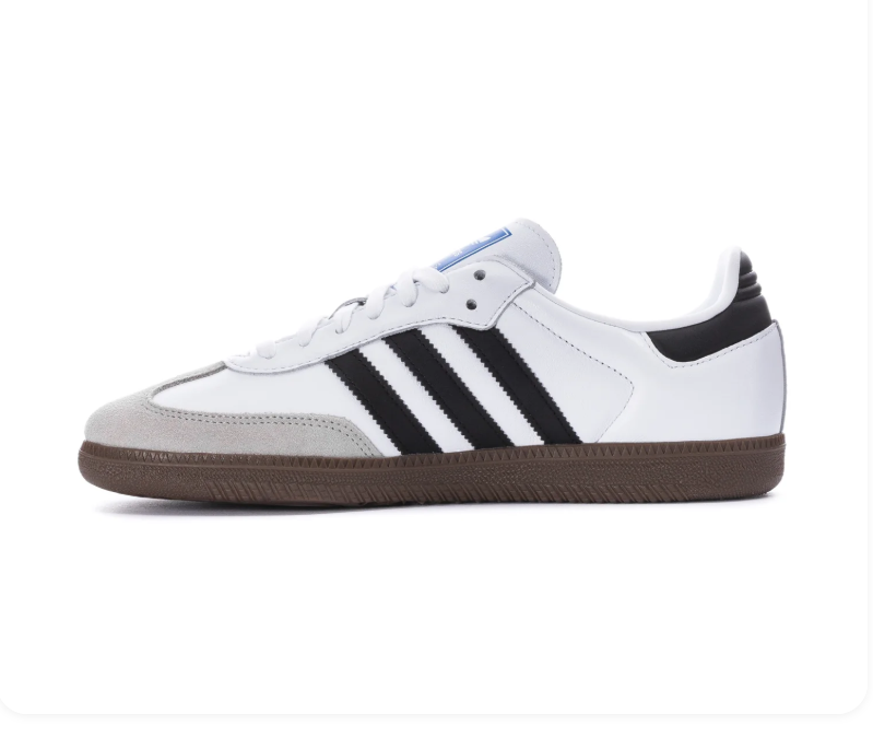 adidas Samba White and Grey Sneakers with Black Stripes