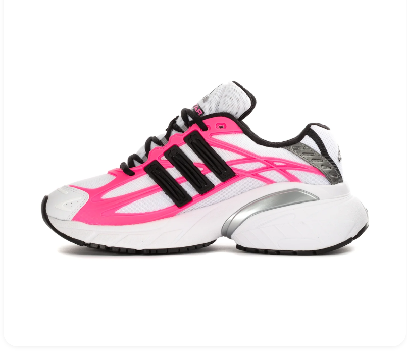 adidas Adistar Sneakers in White, Hot Pink, and Black