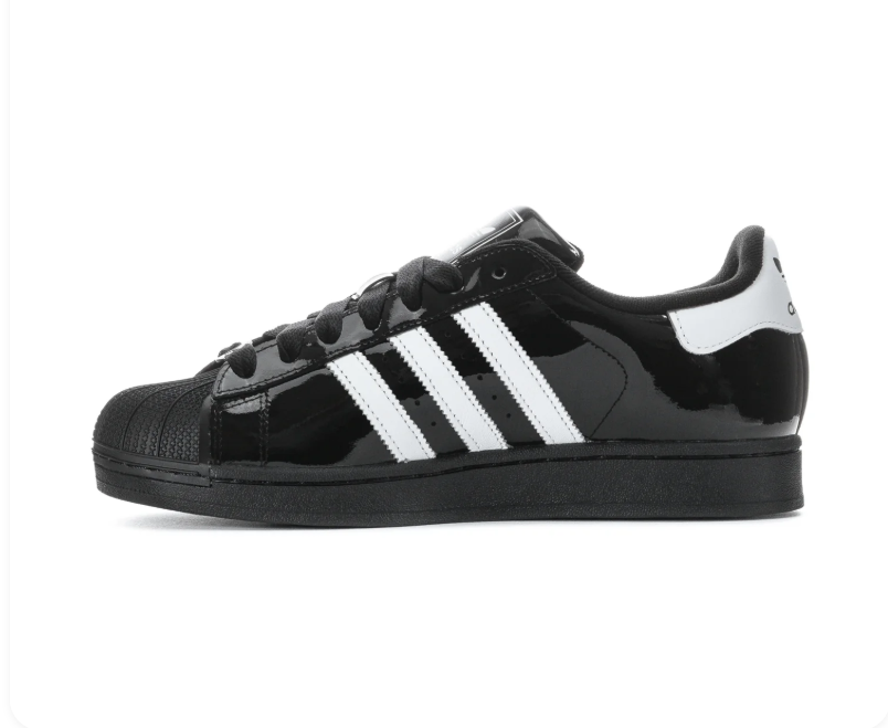 adidas Superstar Black Sneakers with White Stripes