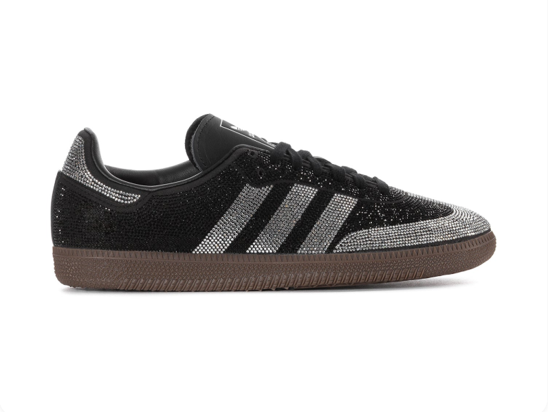 adidas Black Sneakers with Silver Crystal-Style Details