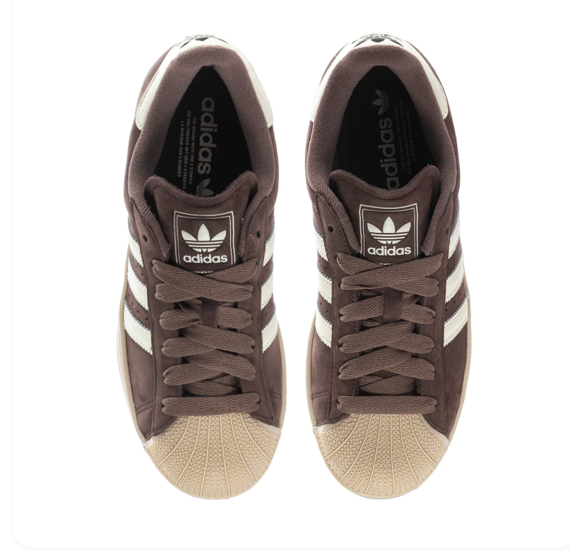 adidas Superstar Brown Low-Top Sneakers with Cream Shell Toe