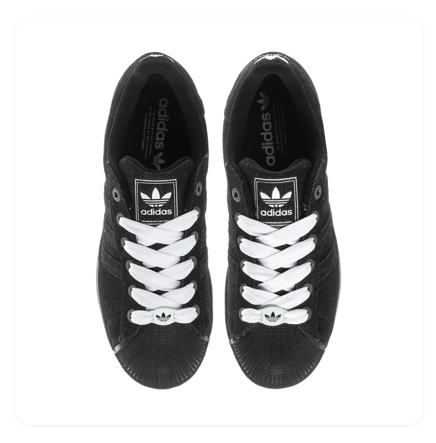 adidas Black Low-Top Sneakers with White Laces