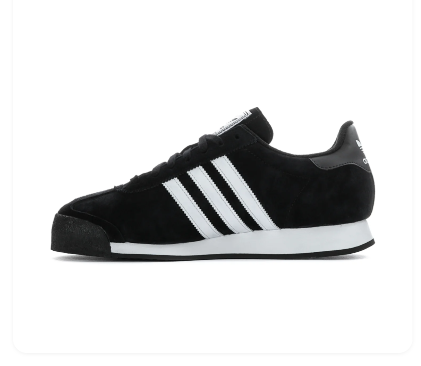 adidas Samoa Black Sneakers with White Stripes