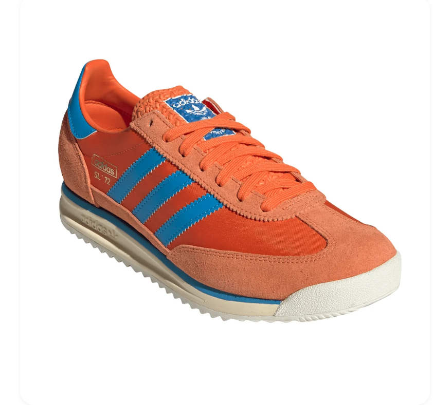 adidas SL 72 Orange Sneakers with Blue Stripes