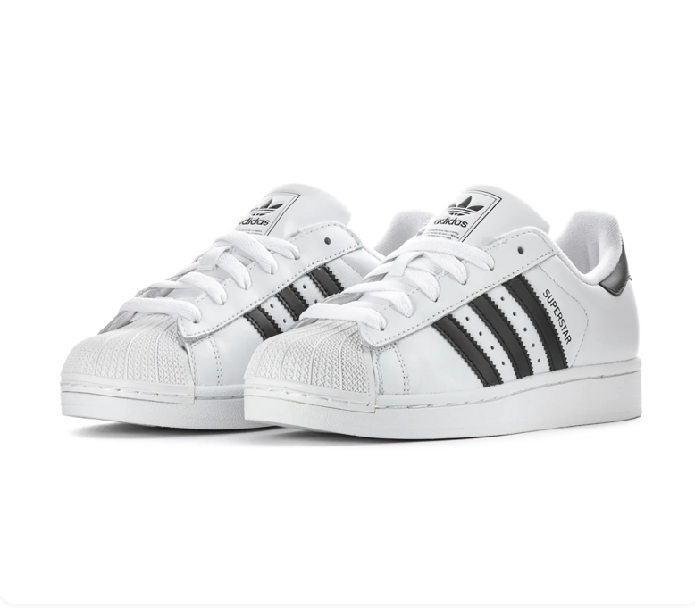 adidas Superstar White Sneakers with Black Stripes