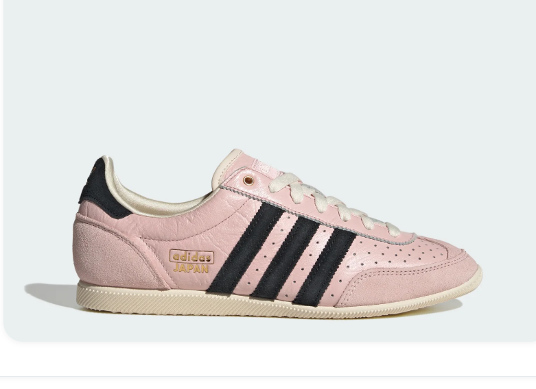 adidas Pink Sneakers with Black Stripes and Cream Sole