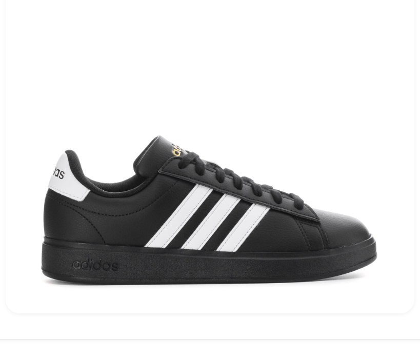 adidas Black Low-Top Sneakers with White Stripes and Cloudfoam Sole