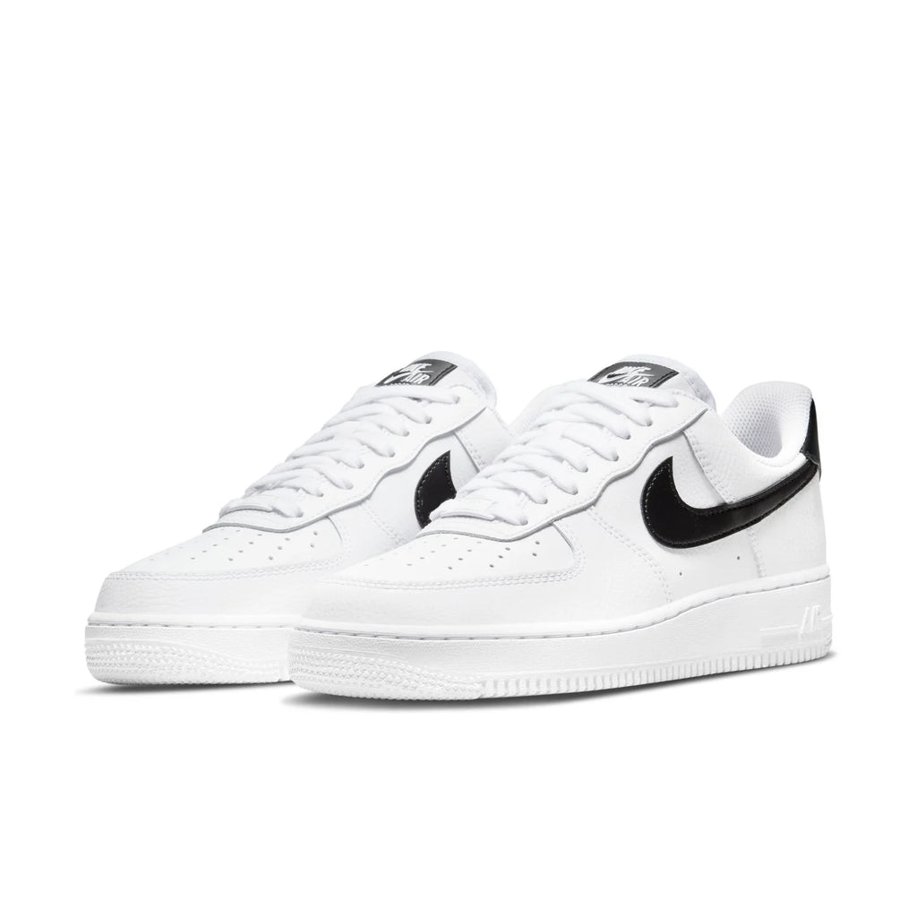 Nike Air Force 1 Low White Sneakers with Black Swoosh