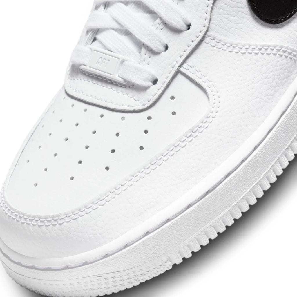 Nike Air Force 1 Low White Sneakers with Black Swoosh