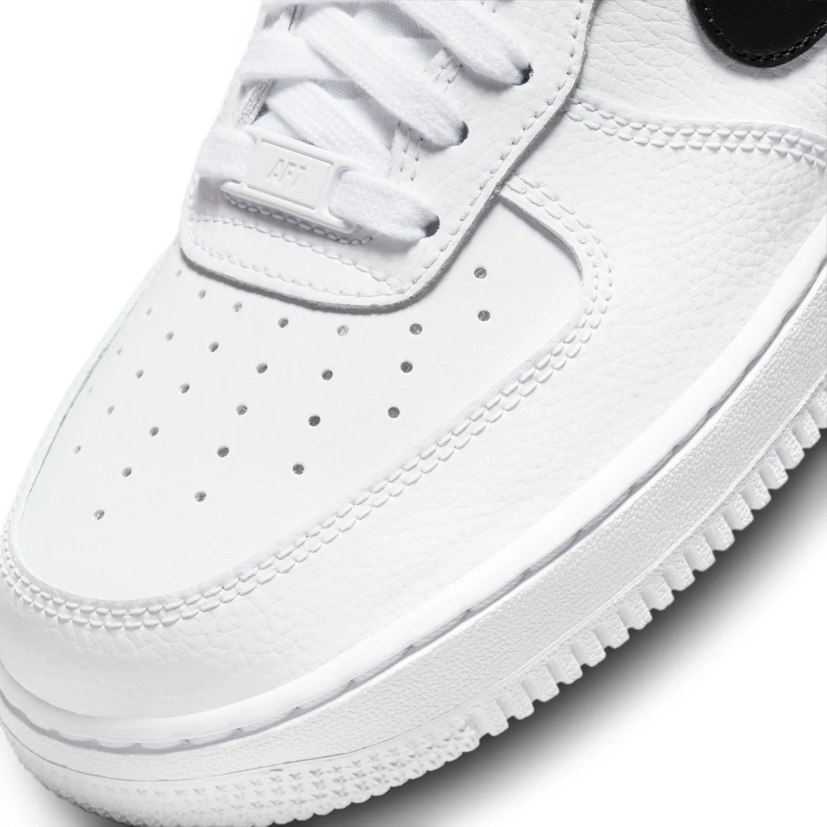 Nike Air Force 1 Low White Sneakers with Black Swoosh