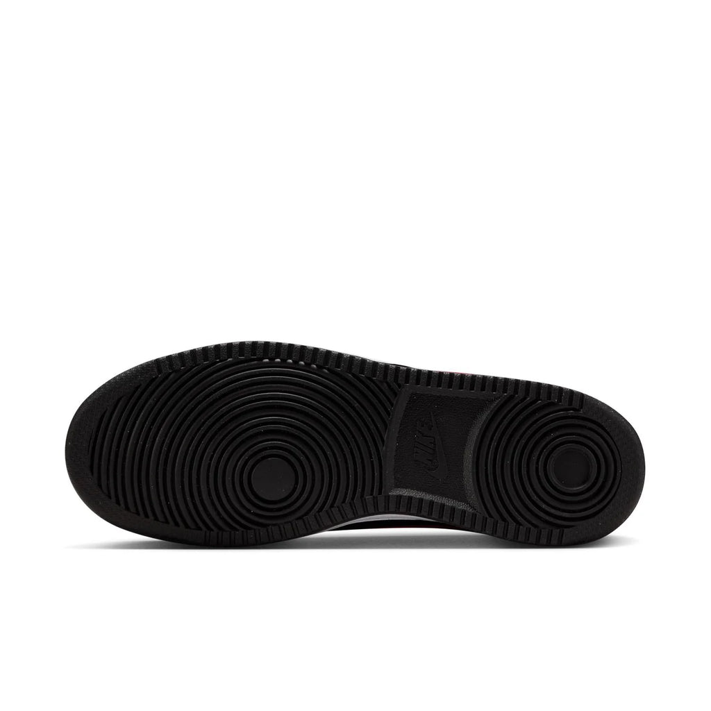 Nike Court Vision Low Black and White Sneakers with Red Swoosh