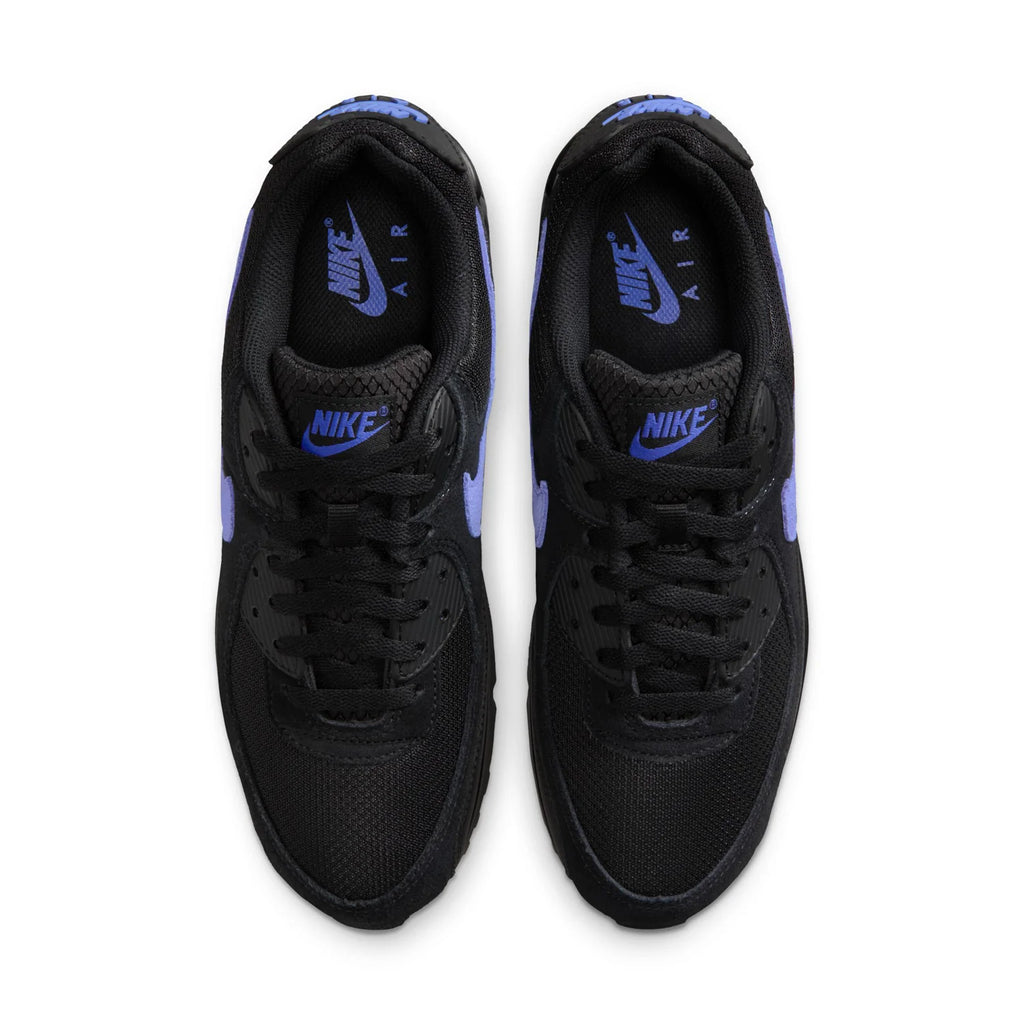 Nike Air Max 90 Black Sneakers with Purple Swoosh
