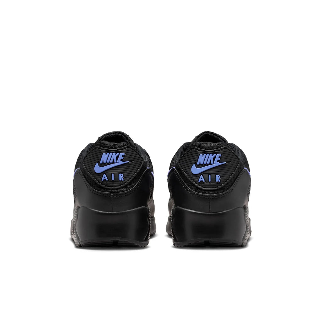 Nike Air Max 90 Black Sneakers with Purple Swoosh