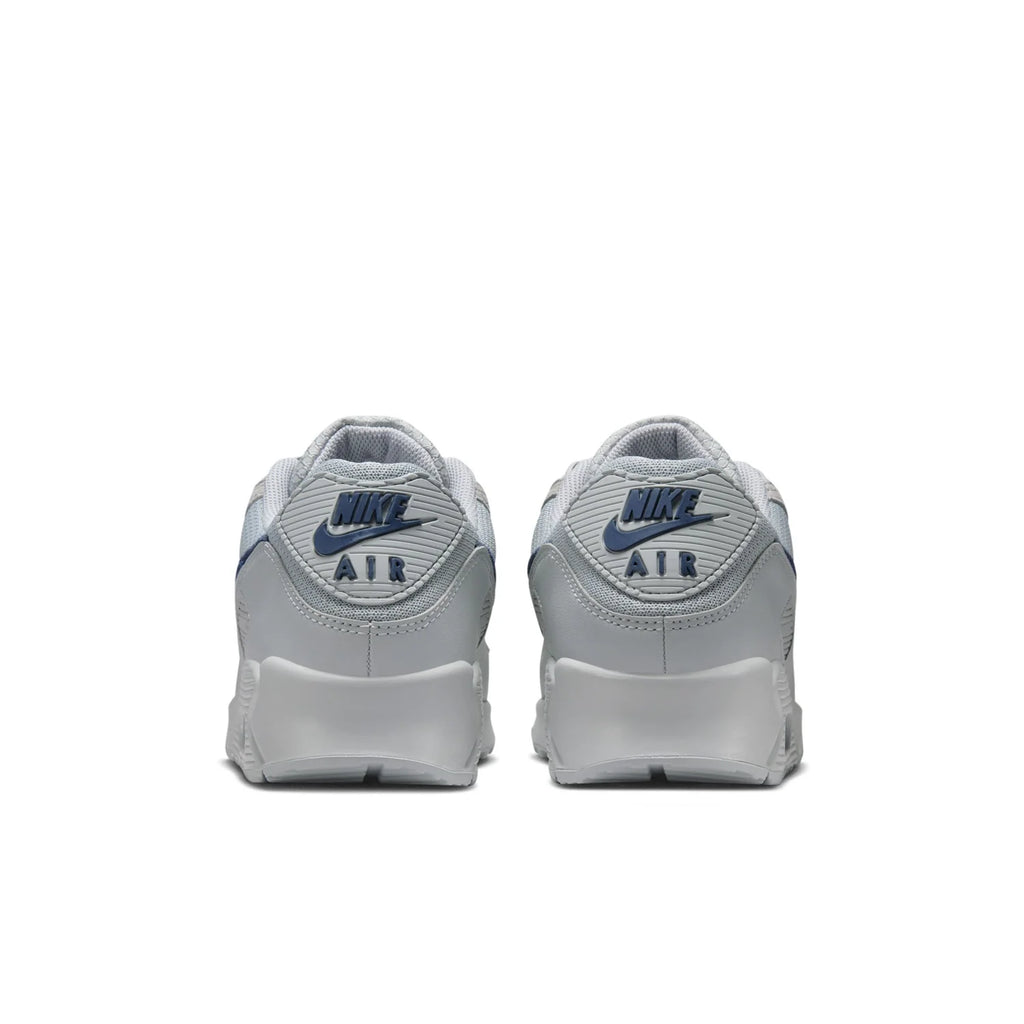 Nike Air Max 90 Light Gray Sneakers with Navy Swoosh