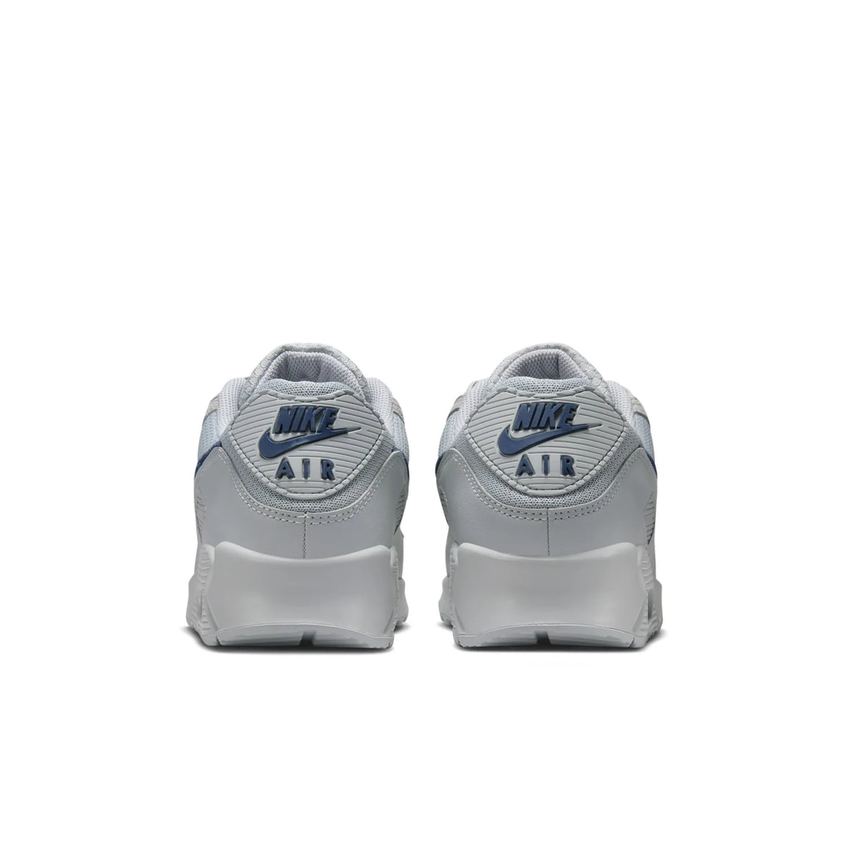 Nike Air Max 90 Light Gray Sneakers with Navy Swoosh