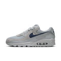 Nike Air Max 90 Light Gray Sneakers with Navy Swoosh