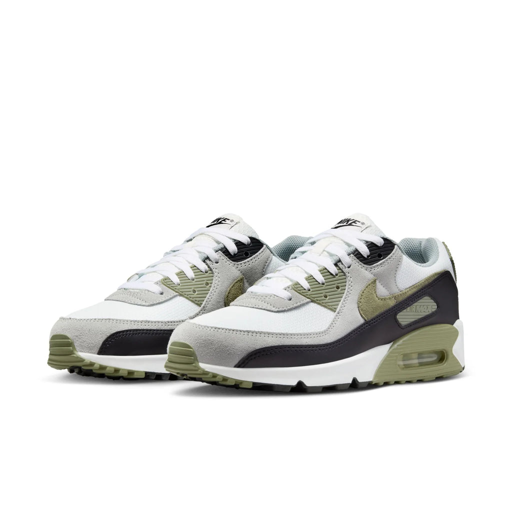 Nike Air Max 90 White Grey and Olive Sneakers