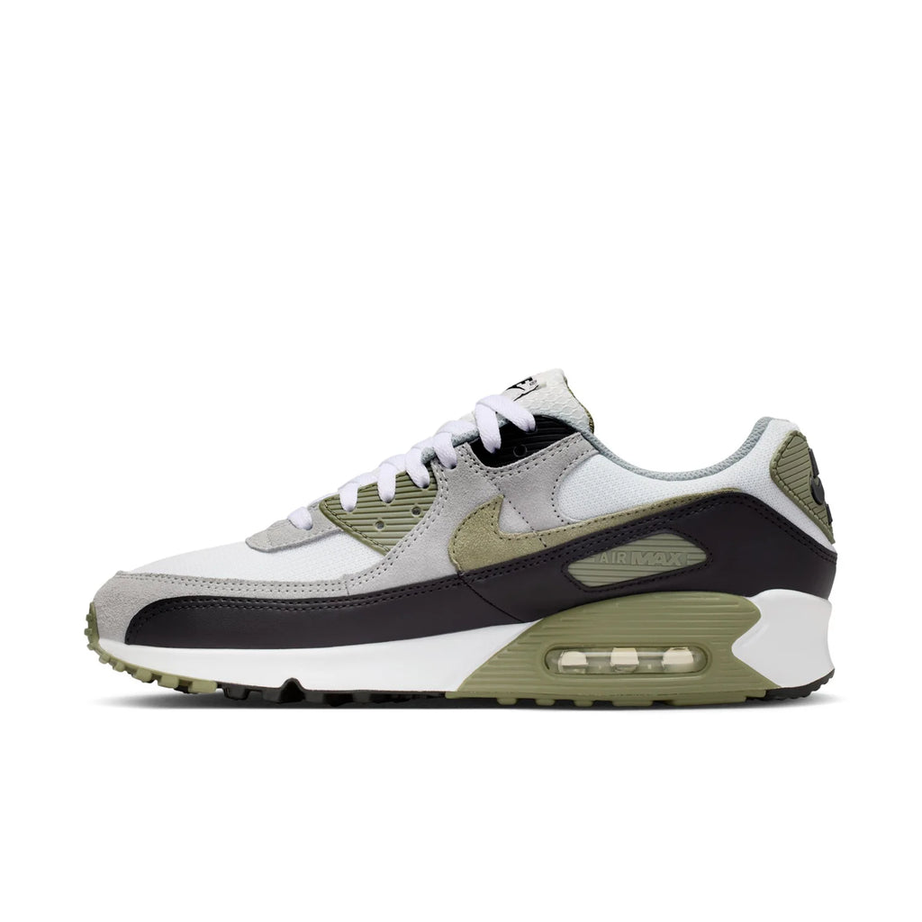 Nike Air Max 90 White Grey and Olive Sneakers