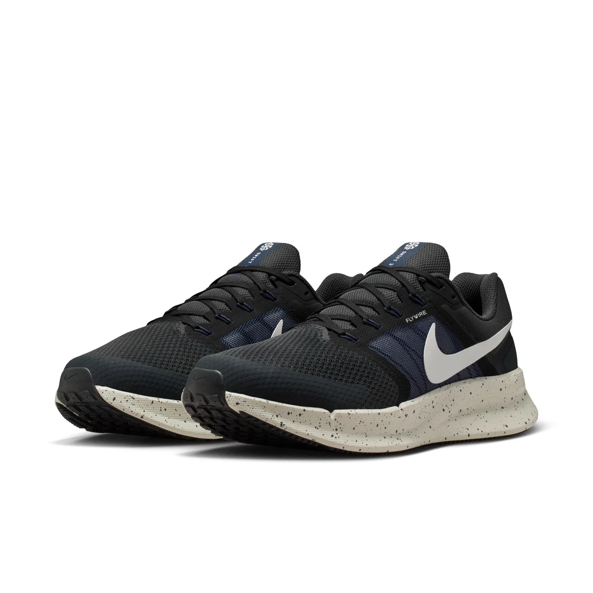 Nike Swift 3 Black Running Shoes with White Swoosh