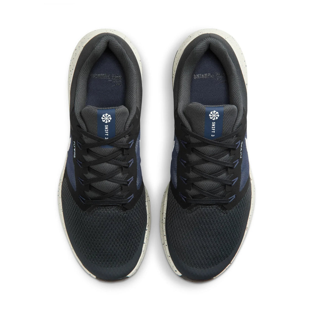 Nike Swift 3 Black Running Shoes with White Swoosh