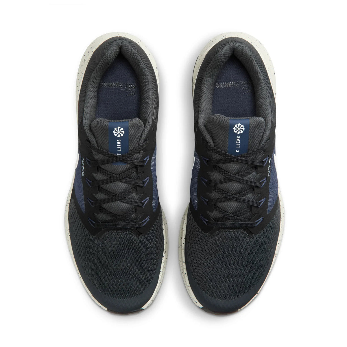 Nike Swift 3 Black Running Shoes with White Swoosh