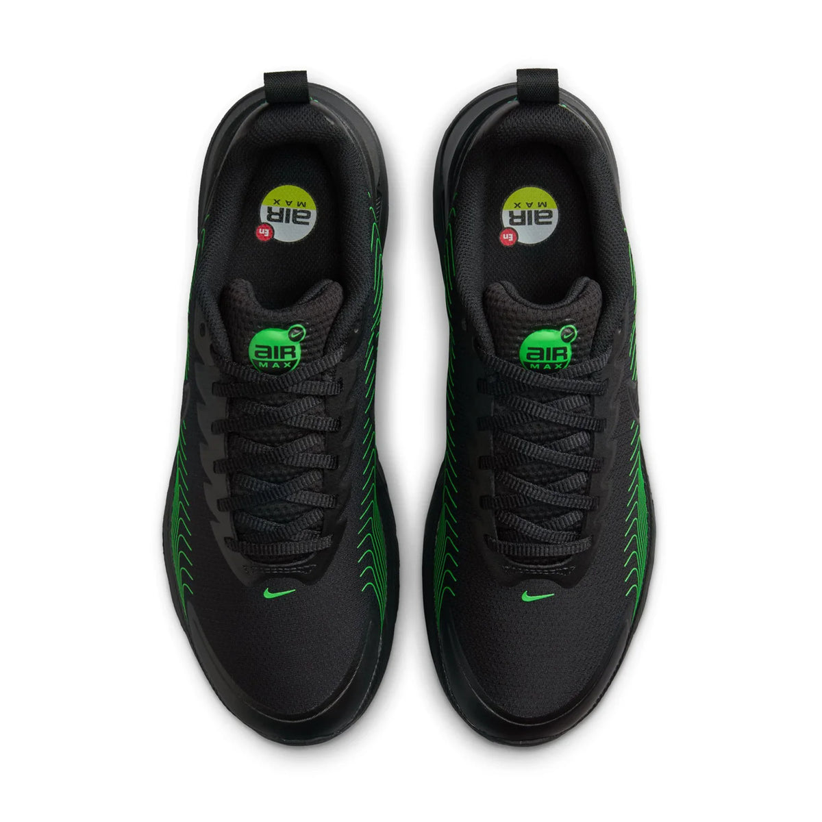 Nike Air Max Black Sneakers with Green Accents