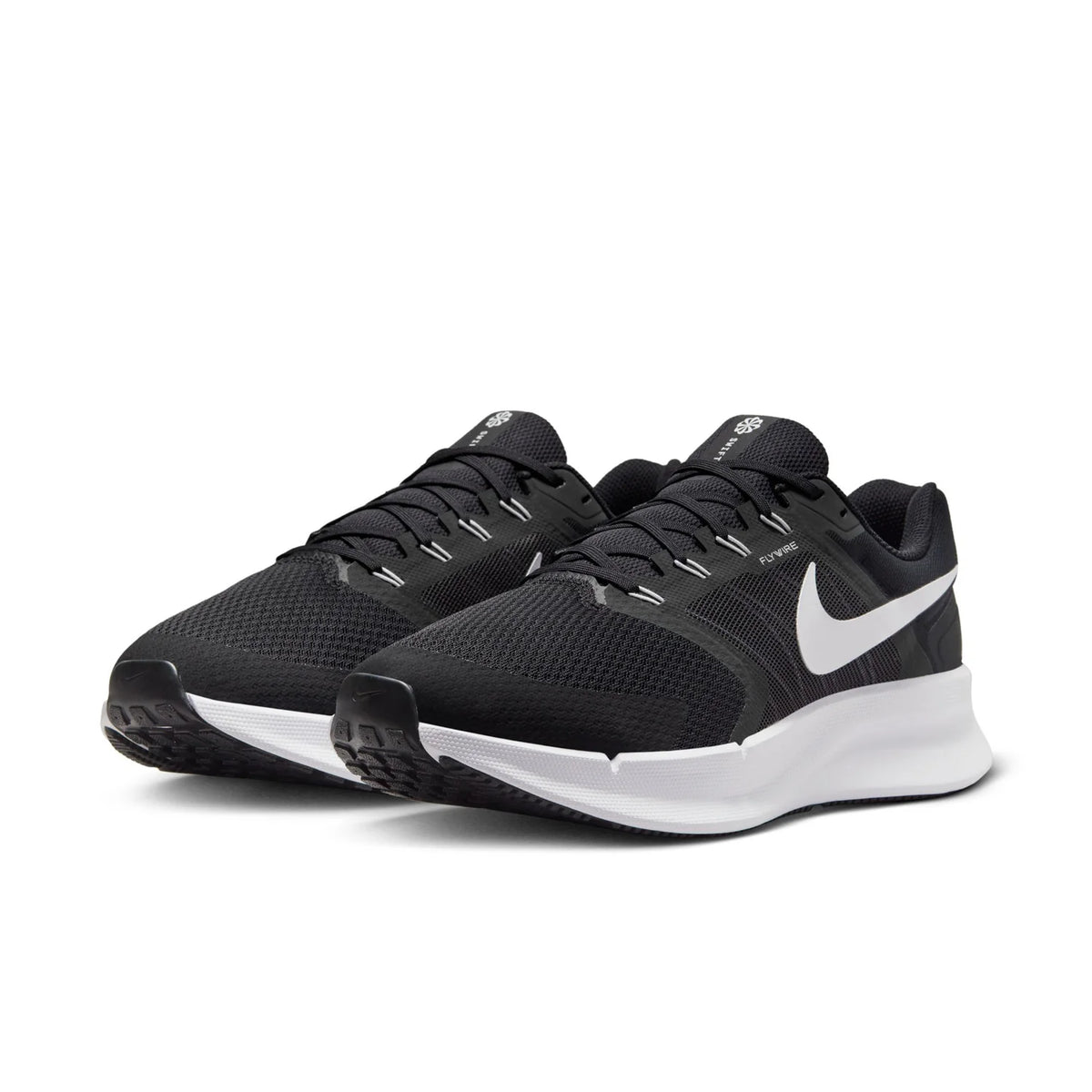 Nike Black and White Running Shoes with Flywire Details
