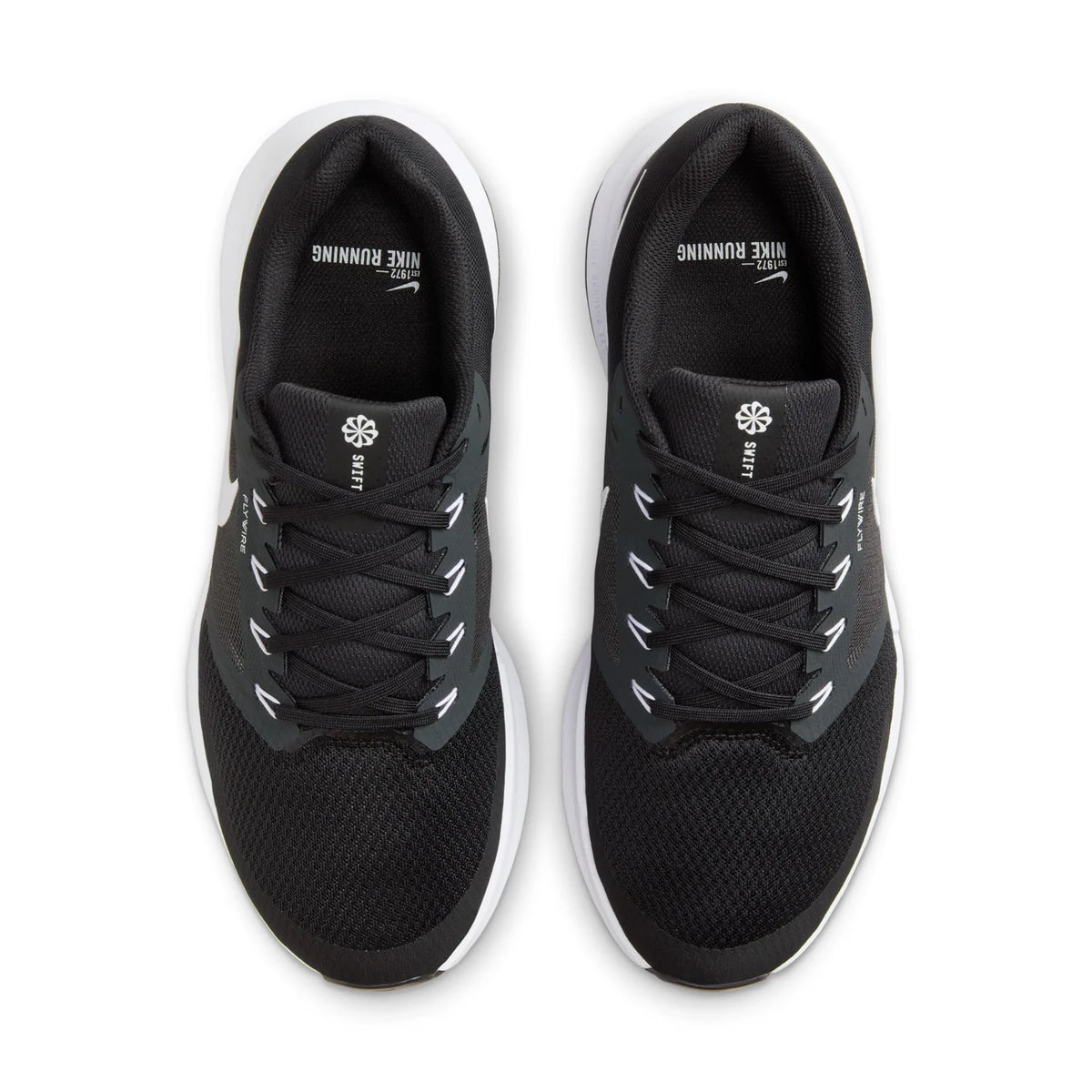 Nike Black and White Running Shoes with Flywire Details