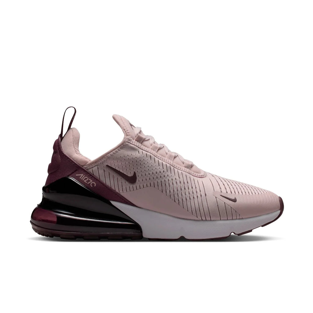 Nike Air Max 270 Light Pink Sneakers with Burgundy Heel